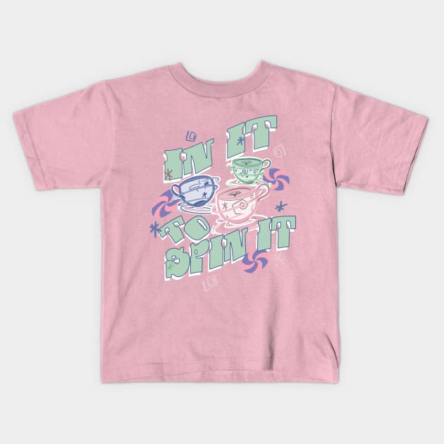 Teacups - In it to Spin It! Kids T-Shirt by WearInTheWorld